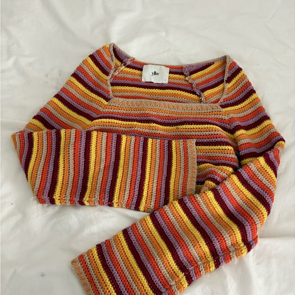 Yellow the label crochet long sleeve